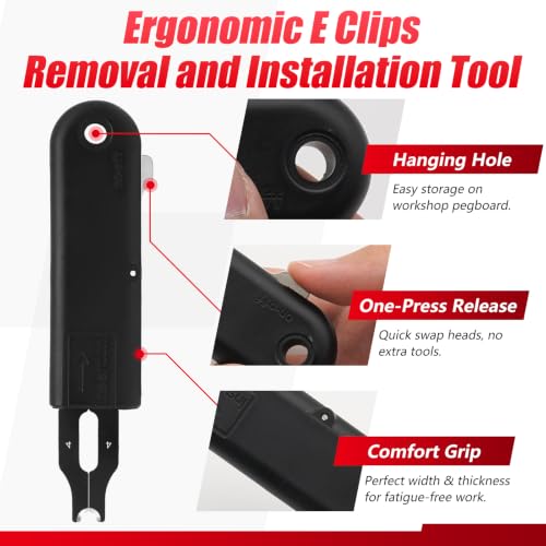 3mm & 4mm E Clips Assortment Kit - E Clip Installation & Removal Tool Kit