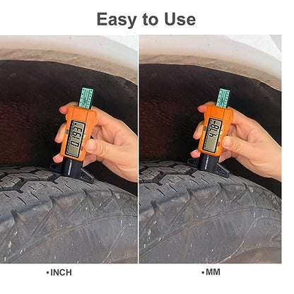 GODESON Digital Tire Tread Depth Gauge 25.4 mm Orange - color: Orange