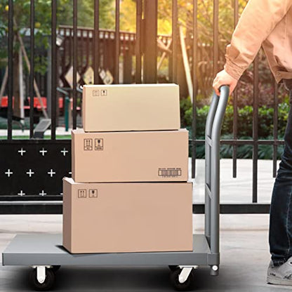 Heavy Duty Flatbed Cart, 3500LB Foldable Platform Truck Industrial Grade Weight Capacity, 36''W*72''L PlatformCart, Steel Hand Push Dolly Cart for Garden, Warehouse＆Yard (36 * 72) - size: 36*72