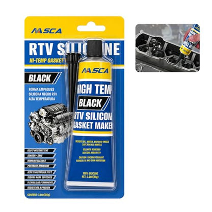 NASCA Black RTV Silicone Gasket Maker, High Temp Silicone Sealant, 3 oz