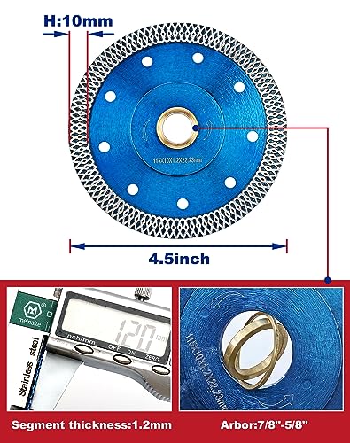 OSTEK 4.5 Inch Super Thin Diamond Tile Blade Porcelain Cutting Blade for Cutting Granite Marble Ceramics Porcelain Tiles(4.5") - size: 4.5"