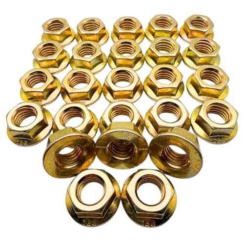 1/2-13 Flange Nuts (25 Pack) – Grade 8 Built-in Washer Nuts Coarse Thread for Fast, Even Clamping on Frames, Brackets & Heavy Assemblies SAE J995 0.5"