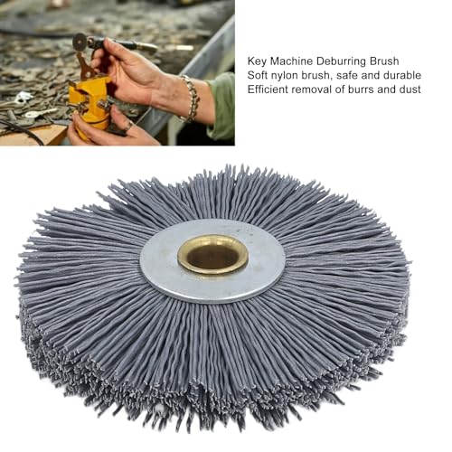 Key Machine Deburring Brush, 3.1in Nylon Burr Removal Cleaning Tool for Bravo Special for Rekord 80x15x10mm Stainless Steel Wire Wheel Brush