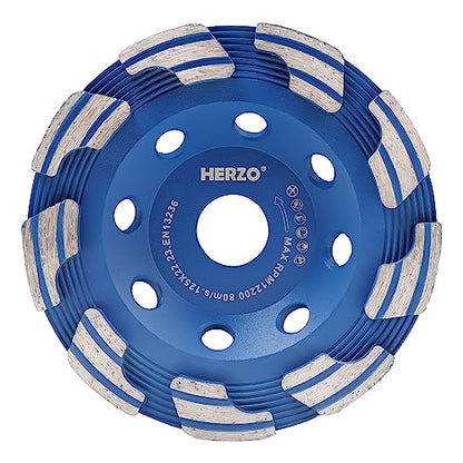 HERZO Diamond Concrete Cup Wheel 5 Inch, Grinding Cup Wheel for Stone Concrete Surface, Cement, Marble, Rock, Granite, and Thinset Removing, Angle Grinder Wheels Cup - size: 5 Inch New Version