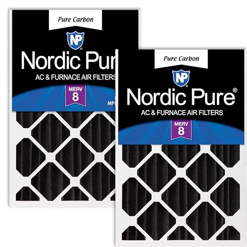 Nordic Pure 16x25x4 Pleated MERV 8 Pure Carbon Air Filters 2 Pack - style: MERV 8 Pure Carbon