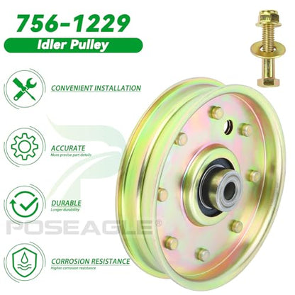 2 Pack 756-1229 Idler Pulley for Cub Cadet 50 Inch RZT 50 Mowers - size: 2x756-1229