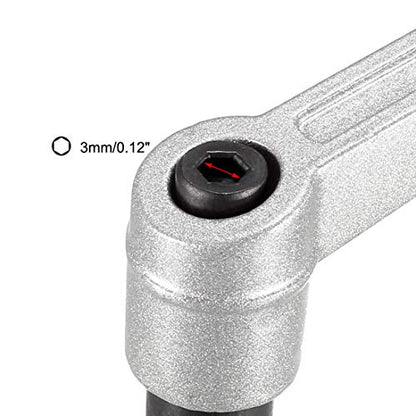 uxcell M6 x 30mm Handle Adjustable Clamping Lever Thread Push Button Ratchet Male Threaded Stud Knobs Quick Release Screw Handles Bolts with Locking Lever Silver Tone 3pcs - color: Silver Tone, size: M6 x 30mm
