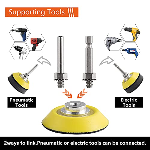 Tshya 240pcs 2inch Sanding Discs Pad Variety Kit for Drill Grinder Rotary Tools Attachment with 2Pcs 1/8"&1/4" Shank Backer Plate, Sanding Pads Includes 80-3000 Grit - style: 2in 244Pack