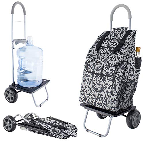 dbest products Bigger Trolley Dolly, Baroque Shopping Grocery Foldable Cart - color: Baroque