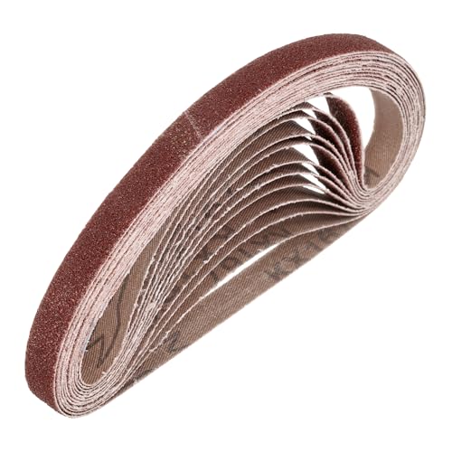 HARFINGTON 1/2 x 18 Inch Sanding Belts, 10 Pcs 80 Grits Aluminum Oxide - size: 1/2x18 inch(80 grit)