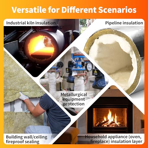 Ceramic Fiber Blanket 24"x26"x1" Thick, 2400F Fireproof Insulation 832-3390