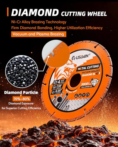 2 Pack Cut Off Wheels 4 1/2 Inch with 7/8" Arbor, Angle Grinder Cutting Disc, Diamond Cutting Wheel with 5000+ Cuts on INOX, Rebar, Angle Iron and Steel