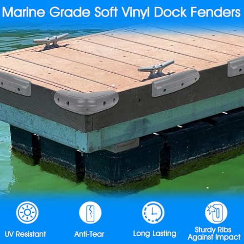 Dock Fender Bumpers, Boat Dock Bumpers for Straight Edge & Side - color: Gray, size: 4 Pack