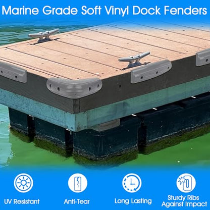 Dock Fender Bumpers, Boat Dock Bumpers for Straight Edge & Side - color: Gray, size: 4 Pack