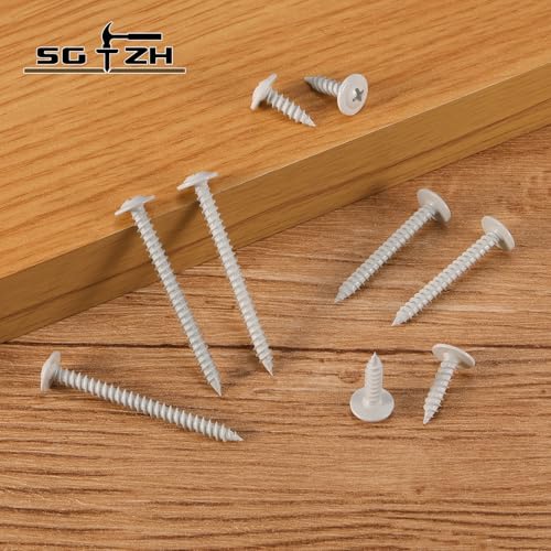 #8 x 5/8" Wood Screw 222Pcs White Alloy Steel Standard Thread Phillips Truss Head Fast Self Tapping - color: White, size: #8 x 5/8"