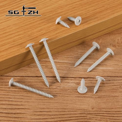 #8 x 5/8" Wood Screw 222Pcs White Alloy Steel Standard Thread Phillips Truss Head Fast Self Tapping - color: White, size: #8 x 5/8"