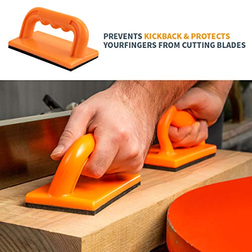 POWERTEC Push Block and Push Stick Set Fits Table Saws, Router Tables, Band Saws & Jointers, Dual Ergonomic Handles w/Max Grip, Wood Pusher Reduces Kickback & Increases Safety. 5PK (71009V) - style: Push Block and Push Stick Set