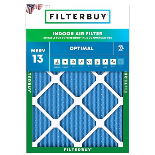 Filterbuy 8x14x1 Air Filter MERV 13 Smoke & Allergy Defense (1-Pack) - size: 8x14x1