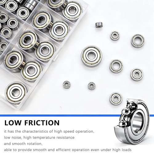 Dianrui 68 PCS 693ZZ/ 623ZZ/ 624ZZ/ 685ZZ/ 687ZZ/ 627ZZ Ball Bearings Assortment Kit, Small Bearings Carbon Steel Deep Groove Bearing, for Furniture Wheel, Roller Skates, 3D Printing and ect —6 Size - size: 693ZZ/ 623ZZ/ 624ZZ/ 685ZZ/ 687ZZ/ 627ZZ