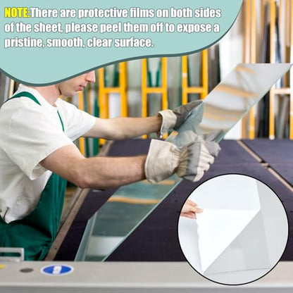 Beeveer 1 Pcs Clear Polycarbonate Sheet 60 x 144 Inch Plastic Panel Roll - size: 60 x 144 inches