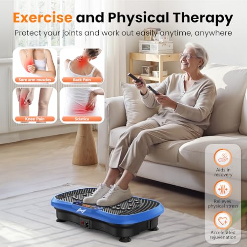 AXV Vibration Plate Exercise Machine Fitness Platform Body Vibrating Board - color: BT.PRO.BLUE