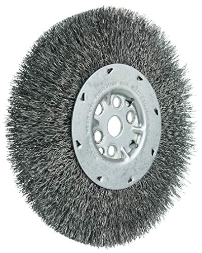 Weiler 01511 7" Maximum Density Crimped Wire Wheel.014 Steel Fill, 5/8"-1/2" Arbor Hole, Made in The USA