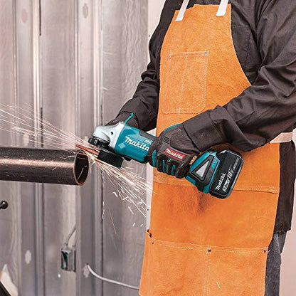 Makita XAG11T 18V LXT® Lithium-Ion Brushless Cordless 4-1/2” / 5" Paddle Switch Cut-Off/Angle Grinder Kit, with Electric Brake (5.0Ah) - style: Kit