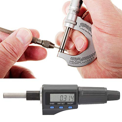 KIMISS 0.001mm Digital Micrometer Head 0-25mm Electronic Micrometer Head Support Unit Convert 0.001mm Digital Micrometer, KIMISS9go18ubve3