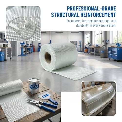 1708 Biaxial Fiberglass Cloth Tape 5" x 10 Yards (30 ft) | 17 oz Biaxial + 0.75 oz Mat | for Marine & Auto Repair, Seams, High-Strength Reinforcement - size: 5“ x 30ft