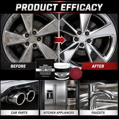2Pcs Buffing & Finishing Care Set, Includes Polishing Paste and Matching Pads. All-in-one for Daily Metal Surface Maintenance, Simple Operation