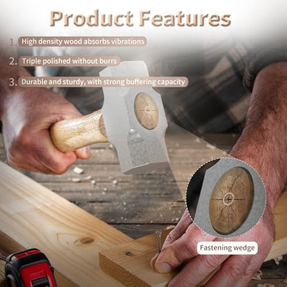 Premium Oak Hammer Handle Replacement 32cm Long, 22×15mm