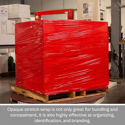 PSBM Dark Red Plastic Stretch Film/Wrap 18 Inch x 1500 Ft 63 GA 4 Rolls - color: Red, size: 18 Inch