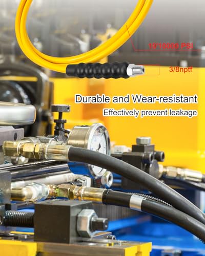 High Pressure Hydraulic Hose, 1/4" ID x 10 FT 10000PSI w/CH604 Coupler - color: Yellow, size: 10FT