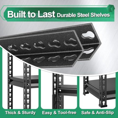 Storage Garage Shelving Units: 48" W x 16" D x 39" H Black