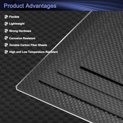 MECCANIXITY 3K Carbon Fiber Plate Panel Sheets, 300 x 300 x 2mm - size: 300 x 300 x 2mm