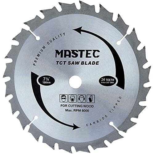 Framing Saw Blade Circular 7-1/4-Inch 24 Tooth with ATB Carbide and 5/8-Inch Diamond Knockout Arbor - size: 7-1/4 Inch 24T