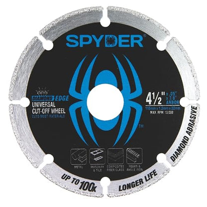 Spyder Diamond Edge Diamond 4.5-in Cut-Off Wheel - size: 4.5-Inch, 7/8-Inch Arbor, style: Diamond Edge