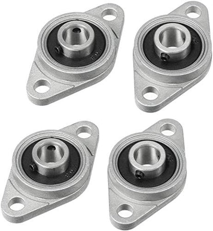 Pillow Block Bearing 4Pcs, 7/16" (12mm) ID Mounted Pillow Block Bearings, Zinc Alloy Steel Mounted Flange Bearing, Self Alignment, KFL001 - size: 7/16"(KFL001)