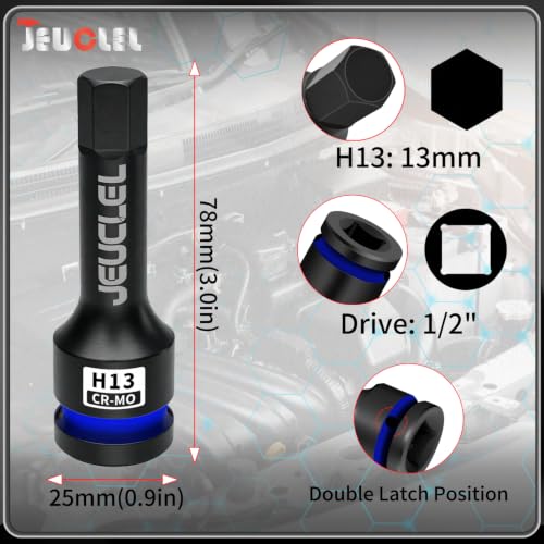 13mm Hex Impact Bit Socket, H13 1/2" Drive Allen Socket, Cr-Mo - size: 1PC | H13 13MM