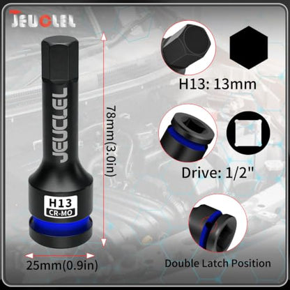 13mm Hex Impact Bit Socket, H13 1/2" Drive Allen Socket, Cr-Mo - size: 1PC | H13 13MM
