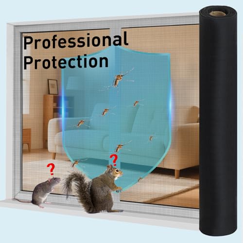 304 Stainless Steel Mesh Window Screen Roll,35IN x 10FT - color: Black, size: 35IN x 10FT