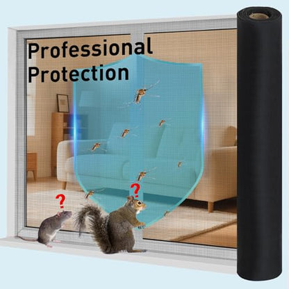 304 Stainless Steel Mesh Window Screen Roll,35IN x 10FT - color: Black, size: 35IN x 10FT