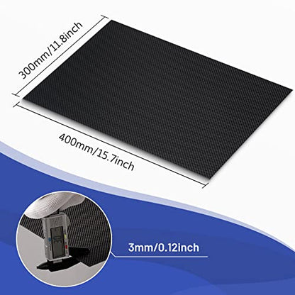 Carbon Fiber Sheets 300X400X3MM - 100% 3K Plain Weave Gloss Carbon Fiber Plate for Handmade DIY Wallet Model Part Repair Panel - size: 300X400X3MM, style: Plain