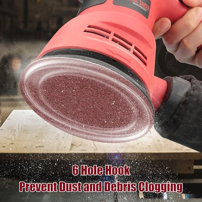 100 PCS 6 Inch Sanding Discs Random Orbital Sander Sandpaper - style: No Hole-Red