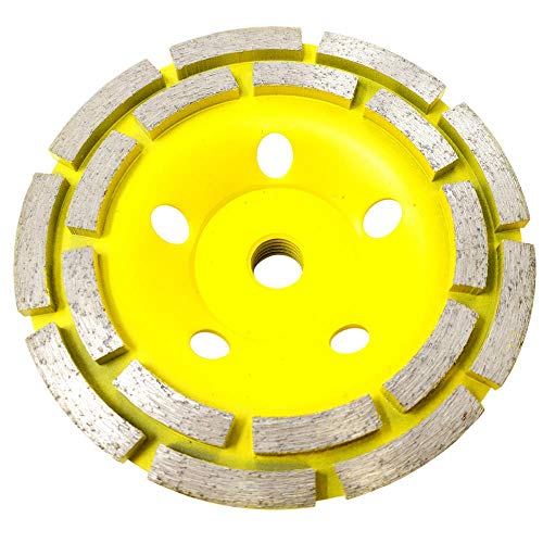 CWD202H Concrete Grinding Wheel 4 1/2 Inch Double Row Diamond Cup Grinding Grinder Wheels Disc for Concrete Masonry Stone Granite Grinding