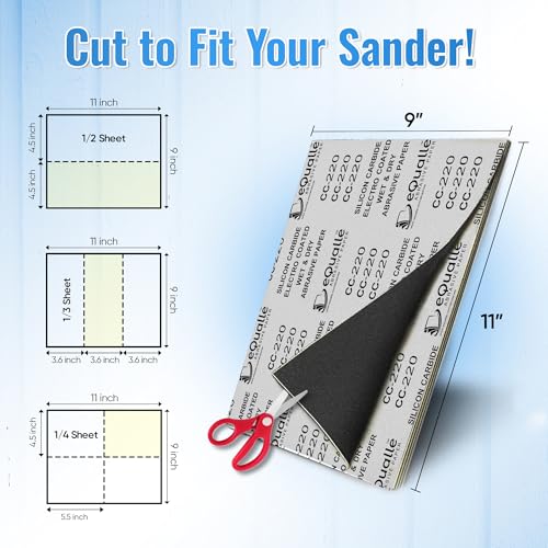 Sandpaper Assorted Grit, 9x11 inch, 15 Sheets
