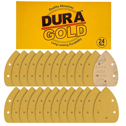 Dura-Gold Mouse Detail Sander Sandpaper Sanding Sheets, 5 Hole, 320 Grit - size: 320-Grit
