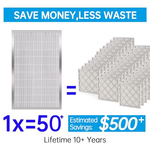 UBeesize 16x25x5 Air Filter Reusable Washable - size: 24.7" x 15.8" x 4.3"