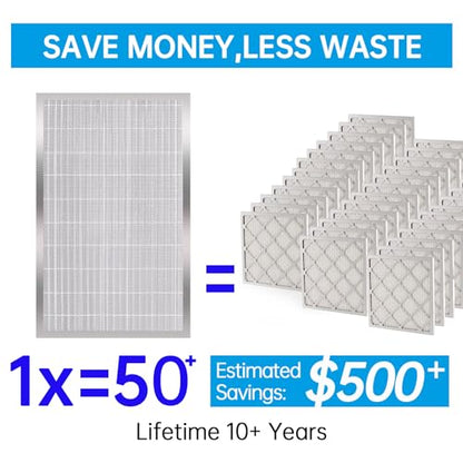 UBeesize 16x25x5 Air Filter Reusable Washable - size: 24.7" x 15.8" x 4.3"