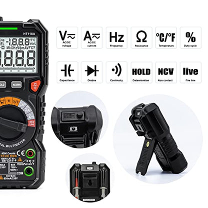 KAIWEETS Digital Multimeter Automotive TRMS Tester 6000 Counts NCV for Car - size: 6000 counts